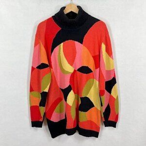 Jeanne Pierre Vintage Turtleneck Sweater Artsy Mod Boho Bold Grandma Core